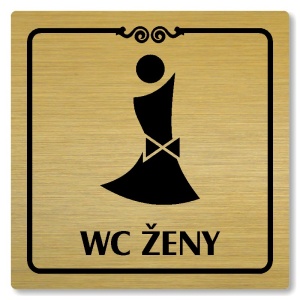 WC ženy, 100x100mm, zlatá, Texas